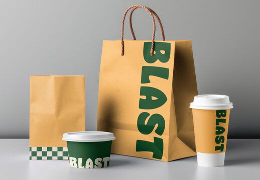 Recyclable Takeaway Packaging Mockup With Generative AI