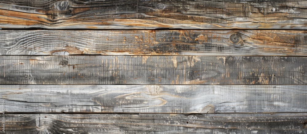Poster Sunlit gray textured aged wood creates a natural background for motivational quotes and graphics with a copy space image application.