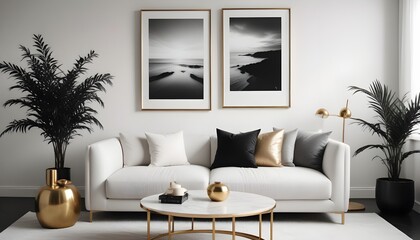 Photo interior modern design room 3d illustration