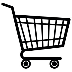Vector artwork of a hand-drawn shopping cart
