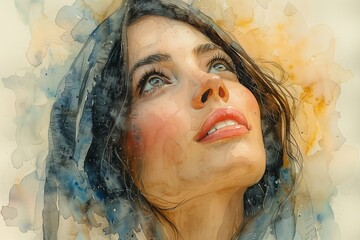 watercolor illustration depicting a biblical woman