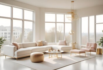 Fototapeta premium Photo interior modern design room 3d illustration