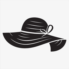 Female hat vector silhouette illustration on White Background