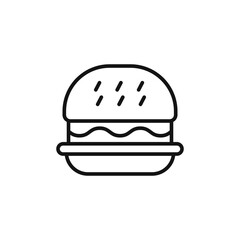 Tasty Hamburger Icon for Restaurant Menus and Food Delivery