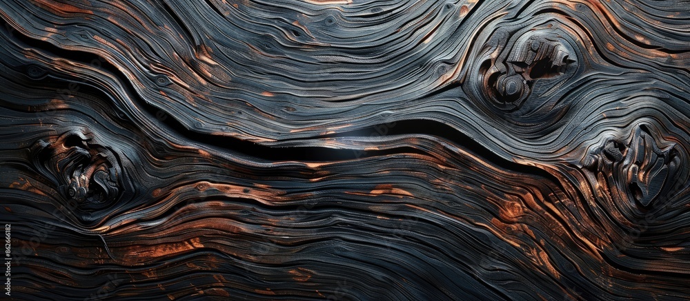Poster Background surface with an old natural pattern on dark wood texture, suitable for a copy space image.
