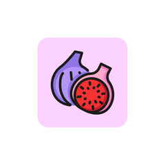 Fig line icon. Nature, organic, vitamin. Exotic concept. Vector illustration can be used for topics like vegetarian food, fruit, snack