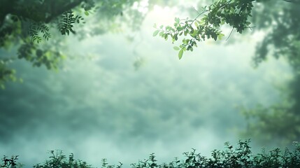 Misty Forest with Ethereal Lighting and Shallow Depth of Field