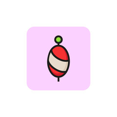 Fishing lure line icon. Artificial bait, trap, tackle. Fishing sport concept. Vector illustration can be used for topics like spinning, catching fish, recreation