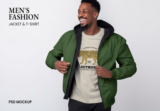 Tshirt And Windbreaker Mockup With Generative AI