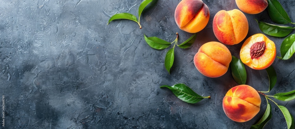 Aufkleber juicy peach fruit with copy space image for design concepts