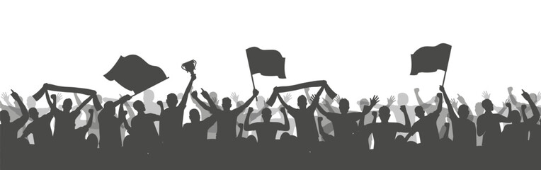 Soccer Fans black silhouette set