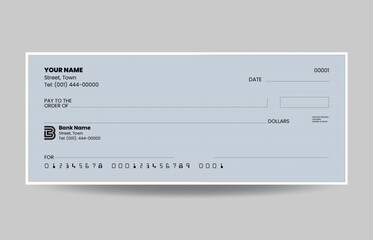 Flat design blank check template vector
