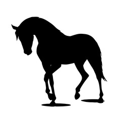 simple black horse silhouette on white background