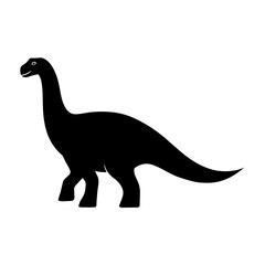 simple black dinosaur silhouette on white background