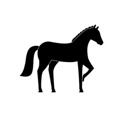 simple black horse silhouette on white background
