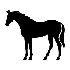 simple black horse silhouette on white background