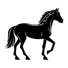simple black horse silhouette on white background