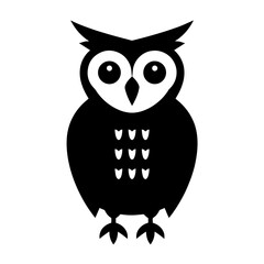 simple black Owl silhouette on white background