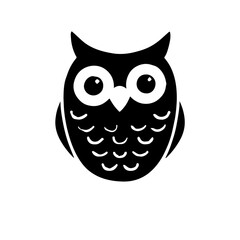 simple black Owl silhouette on white background