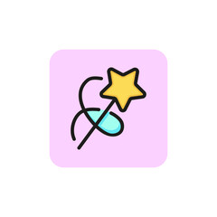 Online shopping line icon. Star, trick, buying, magic. Purchase concept. Vector illustration can be used for topics like miracle, consumerism, retail, wishes