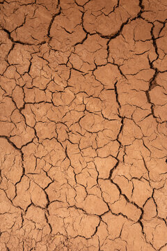 View of cracked desert ground, Ait-Ben-Haddou, Morocco.