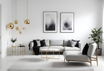 Photo interior modern design room 3d illustration