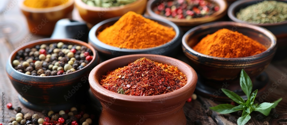 Poster Spice aroma adds flavor to dishes. Copy space image. Place for adding text and design