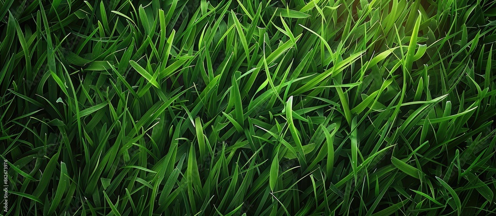 Poster green grass texture with copy space image for design, lending a decorative touch for sport and leisu