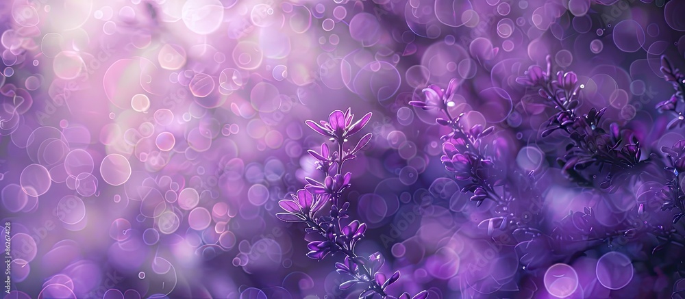 Leinwandbilder nature-themed abstract bokeh background in shades of violet with copy space image.