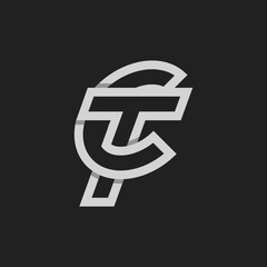 Letter CT or TC  Logo, Monogram Logo letter C with T combination, design logo template, vector illustration