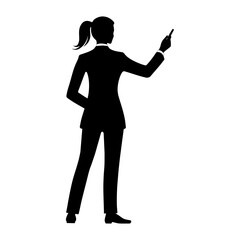 Silhouette of a Businesswoman at a Presentation. vector illustration