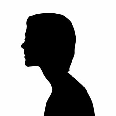 silhouette of a woman's face, side view