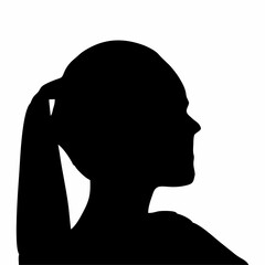 silhouette of a woman's face, side view