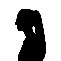 silhouette of a woman's face, side view