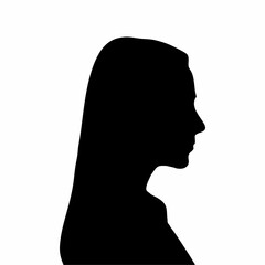 silhouette of a woman's face, side view