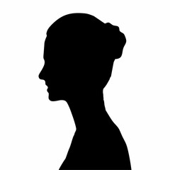 silhouette of a woman's face, side view