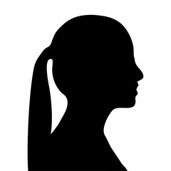 silhouette of a woman's face, side view