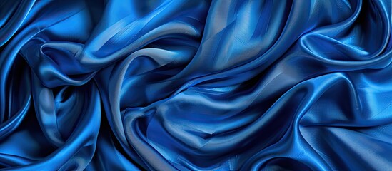 Fototapeta premium Embrace this vivid Electric Blue silk fabric as your ultimate accessory, with its enchanting elasticity and flawless appeal, perfect for a copy space image.