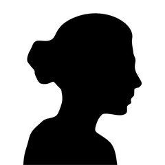 silhouette of a woman's face, side view