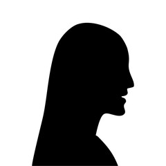 silhouette of a woman's face, side view