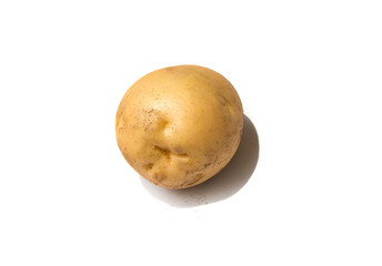 White background with brown potato.