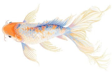 Fototapeta premium Koi fish swimming goldfish animal koi.