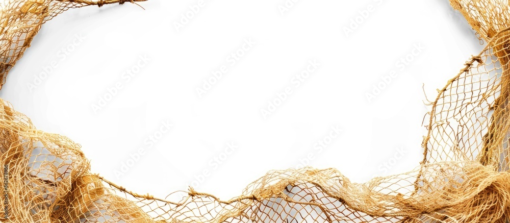 Leinwandbilder isolated on a white background, a fishing net frame stands with copy space image.