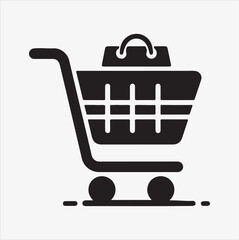 shopping cart vector silhouette illustration