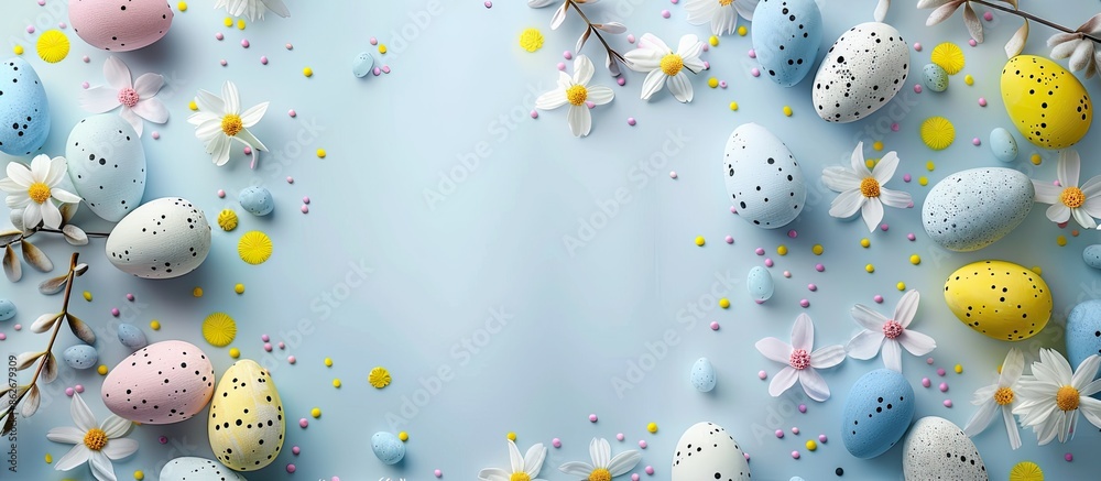 Fototapete Concept for Easter celebration with blank space for text or graphics in the image. Copy space image. Place for adding text and design
