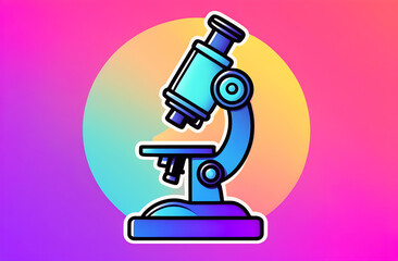 Microscope logo with gradient background