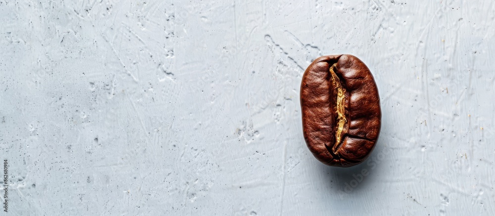 Aufkleber top view of a coffee bean on a white surface with available copy space image.