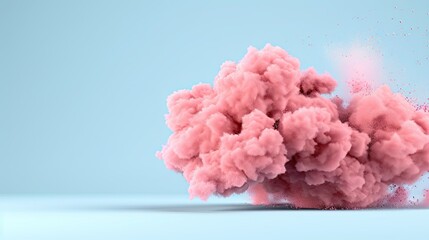 A Pink Cloud Burst Against a Blue Sky