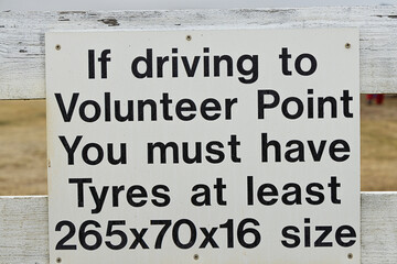 Rough road ahead, to Volunteer Point