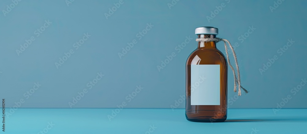 Aufkleber A vaccine container with an empty tag, separated from any background, ideal for featuring. Copy space image. Place for adding text and design